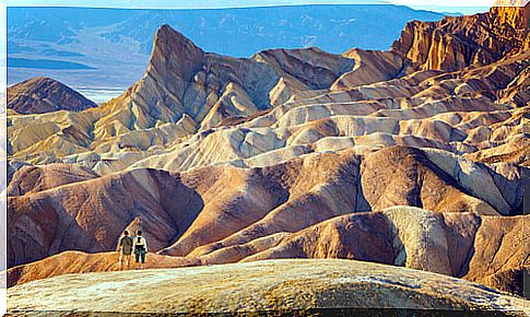 Mountains in the desert.